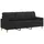 3-sits soffa med prydnadskuddar svart 180 cm tyg