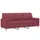 3-sits soffa med prydnadskuddar vinröd 180 cm Tyg