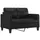 2-sits soffa med prydnadskuddar svart 120 cm konstläder
