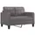 2-sits soffa med prydnadskuddar grå 120 cm konstläder
