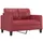 2-sits soffa med prydnadskuddar vinröd 120 cm konstläder