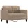 2-sits soffa med prydnadskuddar cappuccino 120 cm konstläder