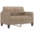Produktbild 4 för 2-sits soffa med prydnadskuddar cappuccino 120 cm konstläder