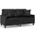 2-sits soffa med prydnadskuddar svart 140 cm konstläder