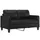 2-sits soffa med prydnadskuddar svart 140 cm konstläder