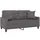2-sits soffa med prydnadskuddar grå 140 cm konstläder