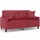 2-sits soffa med prydnadskuddar vinröd 140 cm konstläder