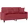 2-sits soffa med prydnadskuddar vinröd 140 cm konstläder