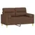 Produktbild 3 för 2-sits soffa med prydnadskuddar brun 120 cm tyg