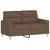 Produktbild 4 för 2-sits soffa med prydnadskuddar brun 120 cm tyg