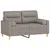 Produktbild 3 för 2-sits soffa med prydnadskuddar taupe 120 cm tyg