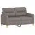 Produktbild 4 för 2-sits soffa med prydnadskuddar taupe 120 cm tyg