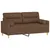 Produktbild 3 för 2-sits soffa med prydnadskuddar brun 140 cm tyg