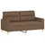 Produktbild 4 för 2-sits soffa med prydnadskuddar brun 140 cm tyg