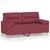 Produktbild 2 för 2-sits soffa med prydnadskuddar vinröd 140 cm tyg