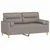 Produktbild 3 för 2-sits soffa med prydnadskuddar taupe 140 cm tyg