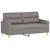 Produktbild 4 för 2-sits soffa med prydnadskuddar taupe 140 cm tyg