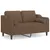 Produktbild 2 för 2-sits soffa med prydnadskuddar brun 120 cm tyg