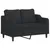Produktbild 4 för 2-sits soffa med prydnadskuddar svart 120 cm tyg