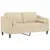 Produktbild 3 för 2-sits soffa med prydnadskuddar gräddvit 140 cm tyg