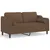 Produktbild 2 för 2-sits soffa med prydnadskuddar brun 140 cm tyg