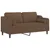 Produktbild 3 för 2-sits soffa med prydnadskuddar brun 140 cm tyg
