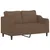 Produktbild 4 för 2-sits soffa med prydnadskuddar brun 140 cm tyg