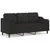 Produktbild 2 för 3-sits soffa med prydnadskuddar svart 180 cm tyg