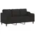Produktbild 3 för 3-sits soffa med prydnadskuddar svart 180 cm tyg