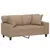 Produktbild 3 för 2-sits soffa med prydnadskuddar cappuccino 120 cm konstläder