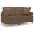 Produktbild 2 för 2-sits soffa med prydnadskuddar brun 120 cm tyg