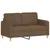 Produktbild 4 för 2-sits soffa med prydnadskuddar brun 120 cm tyg
