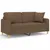 Produktbild 2 för 2-sits soffa med prydnadskuddar brun 140 cm tyg