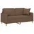 Produktbild 3 för 2-sits soffa med prydnadskuddar brun 140 cm tyg
