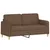 Produktbild 4 för 2-sits soffa med prydnadskuddar brun 140 cm tyg