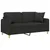 Produktbild 3 för 2-sits soffa med prydnadskuddar svart 140 cm tyg