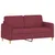 Produktbild 4 för 2-sits soffa med prydnadskuddar vinröd 140 cm tyg