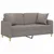 Produktbild 3 för 2-sits soffa med prydnadskuddar taupe 140 cm tyg