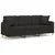 Produktbild 2 för 3-sits soffa med prydnadskuddar svart 180 cm tyg