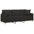 Produktbild 3 för 3-sits soffa med prydnadskuddar svart 180 cm tyg