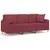 Produktbild 2 för 3-sits soffa med prydnadskuddar vinröd 180 cm Tyg