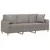 Produktbild 3 för 3-sits soffa med prydnadskuddar taupe 180 cm tyg