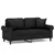 Produktbild 2 för 2-sits soffa med prydnadskuddar svart 140 cm konstläder