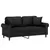Produktbild 3 för 2-sits soffa med prydnadskuddar svart 140 cm konstläder