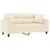 Produktbild 3 för 2-sitssoffa med prydnadskuddar beige 140 cm mikrofibertyg