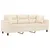 Produktbild 3 för 3-sitssoffa med prydnadskuddar beige 180 cm mikrofibertyg