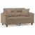 Produktbild 2 för 2-sits soffa med prydnadskuddar cappuccino 120 cm konstläder