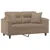 Produktbild 3 för 2-sits soffa med prydnadskuddar cappuccino 120 cm konstläder
