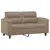 Produktbild 4 för 2-sits soffa med prydnadskuddar cappuccino 120 cm konstläder