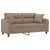Produktbild 3 för 2-sits soffa med prydnadskuddar cappuccino 140 cm konstläder